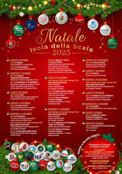 Natale a Isola della Scala 2025: il programma completo