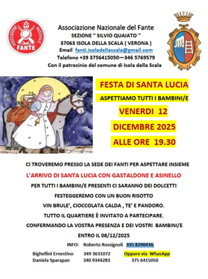 Festa di Santa Lucia alla sede dei Fanti